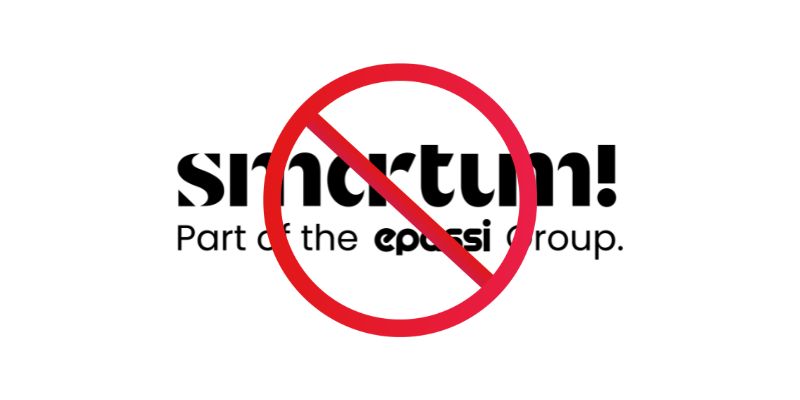 Smartum logo jonka päällä stop merkki