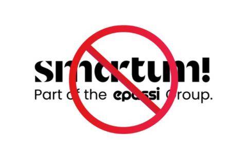 Smartum logo jonka päällä stop merkki